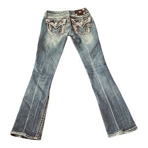 Miss Me Slim Boot Jeans, Embellished Pockets, Flare